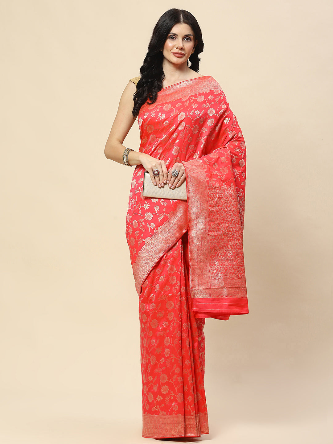 Zari Jaal Woven Art Silk Banarsi Saree