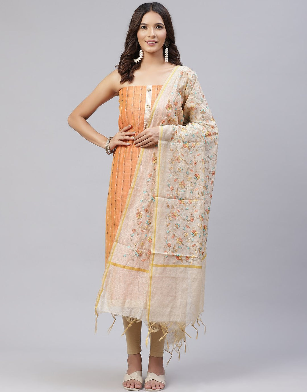 Embroidered Chanderi Suit Piece