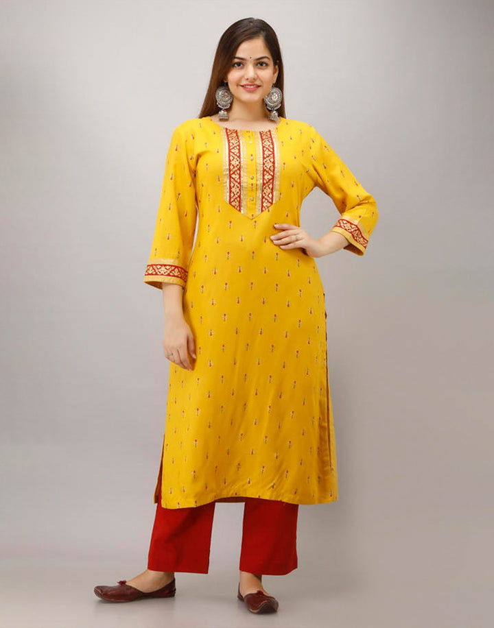 Printed Cotton Kurti With Pant