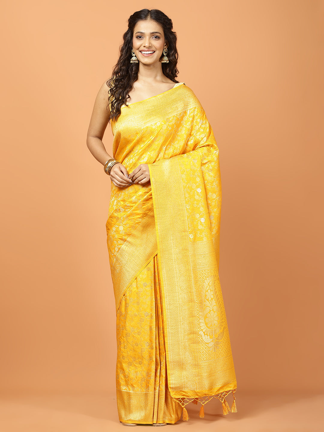 Zari Jaal Woven Art Silk Saree