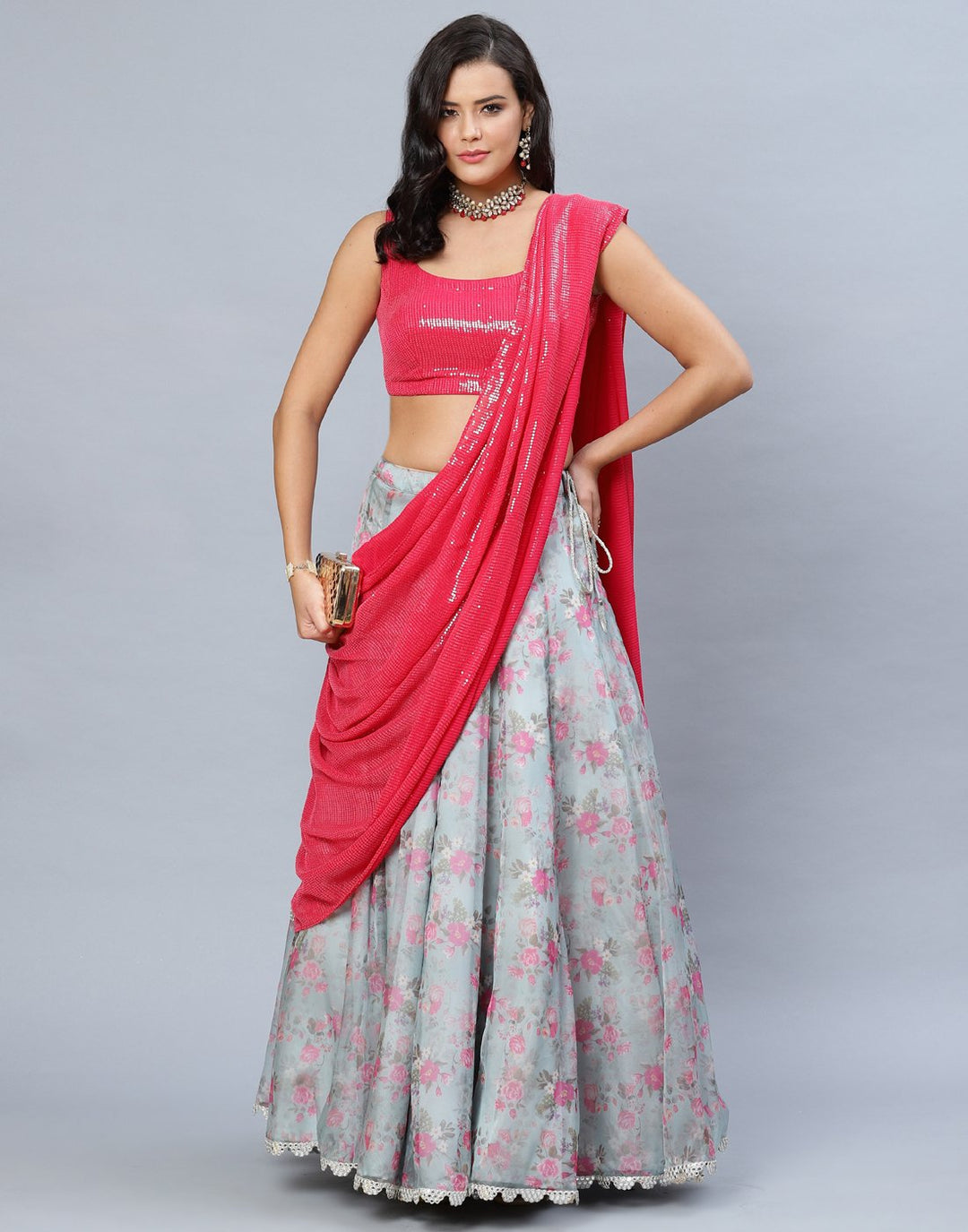 Georgette Lehenga With Sequence Dupatta