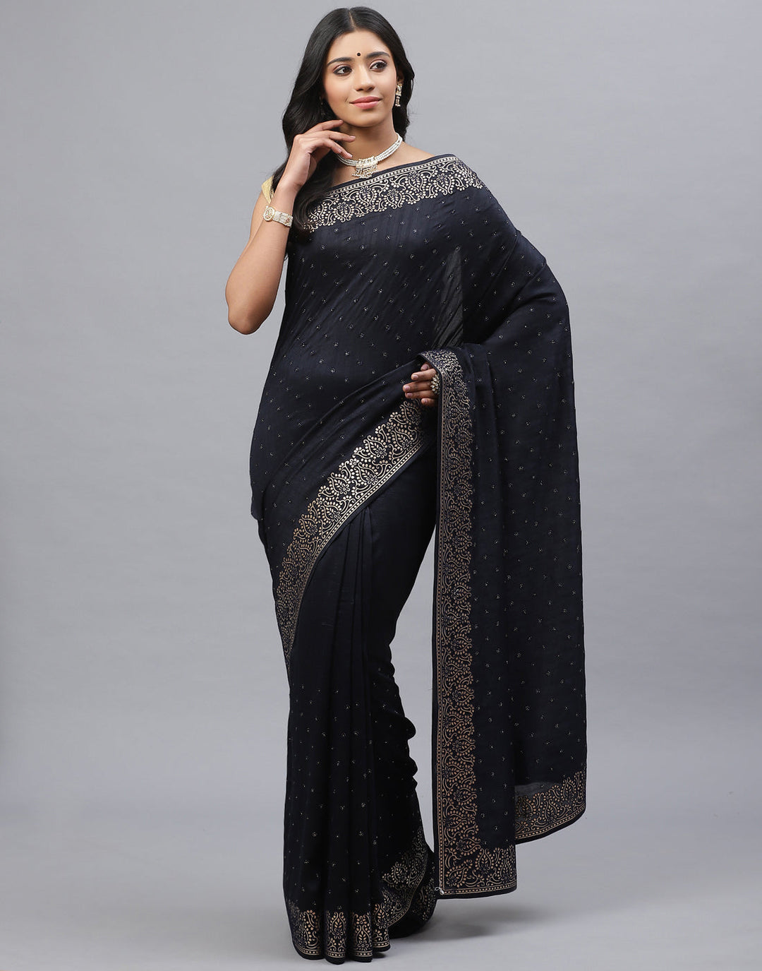 Dupion Silk Embroidery Saree