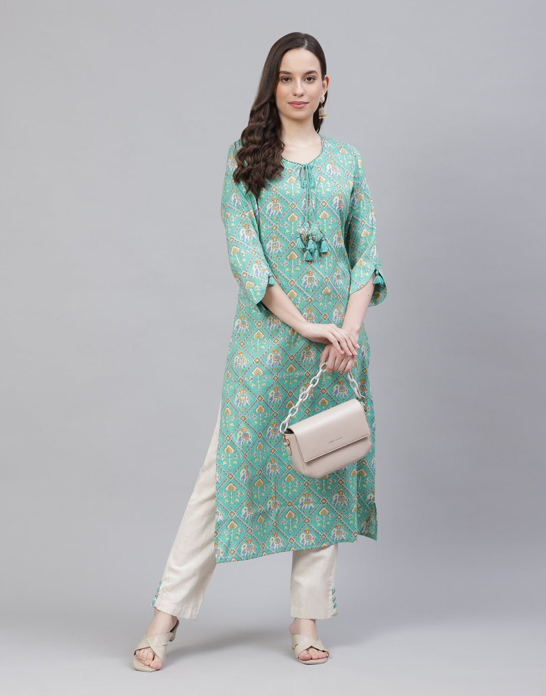Printed Rayon Kurti With Pant