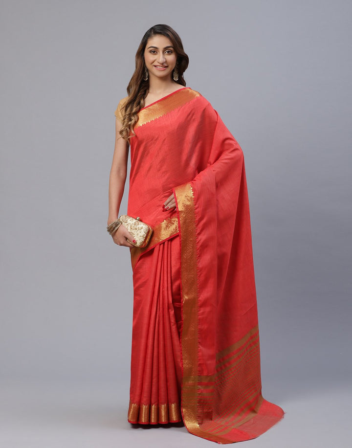 Art Handloom Saree With Zari Border