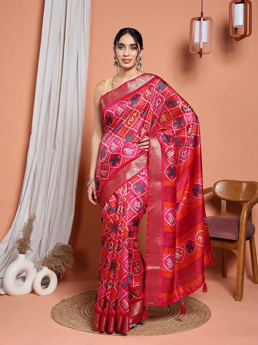 Digital Printed Art Silk Saree