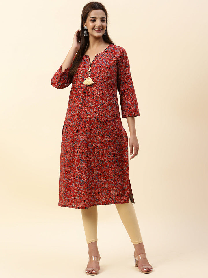 Floral Printed Cotton Kurta