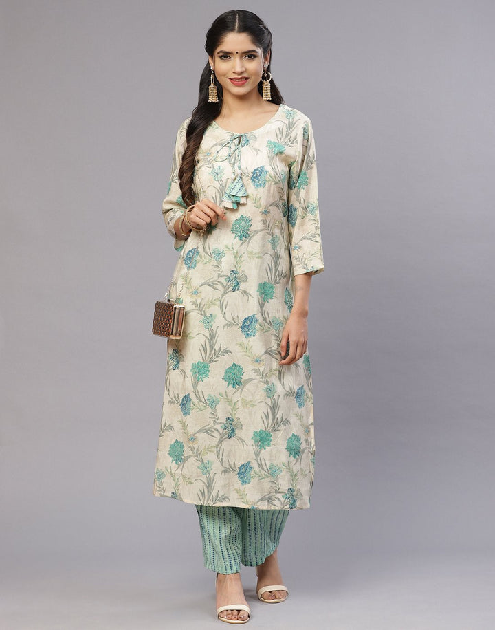 Cotton Printed Kurti Pant Set