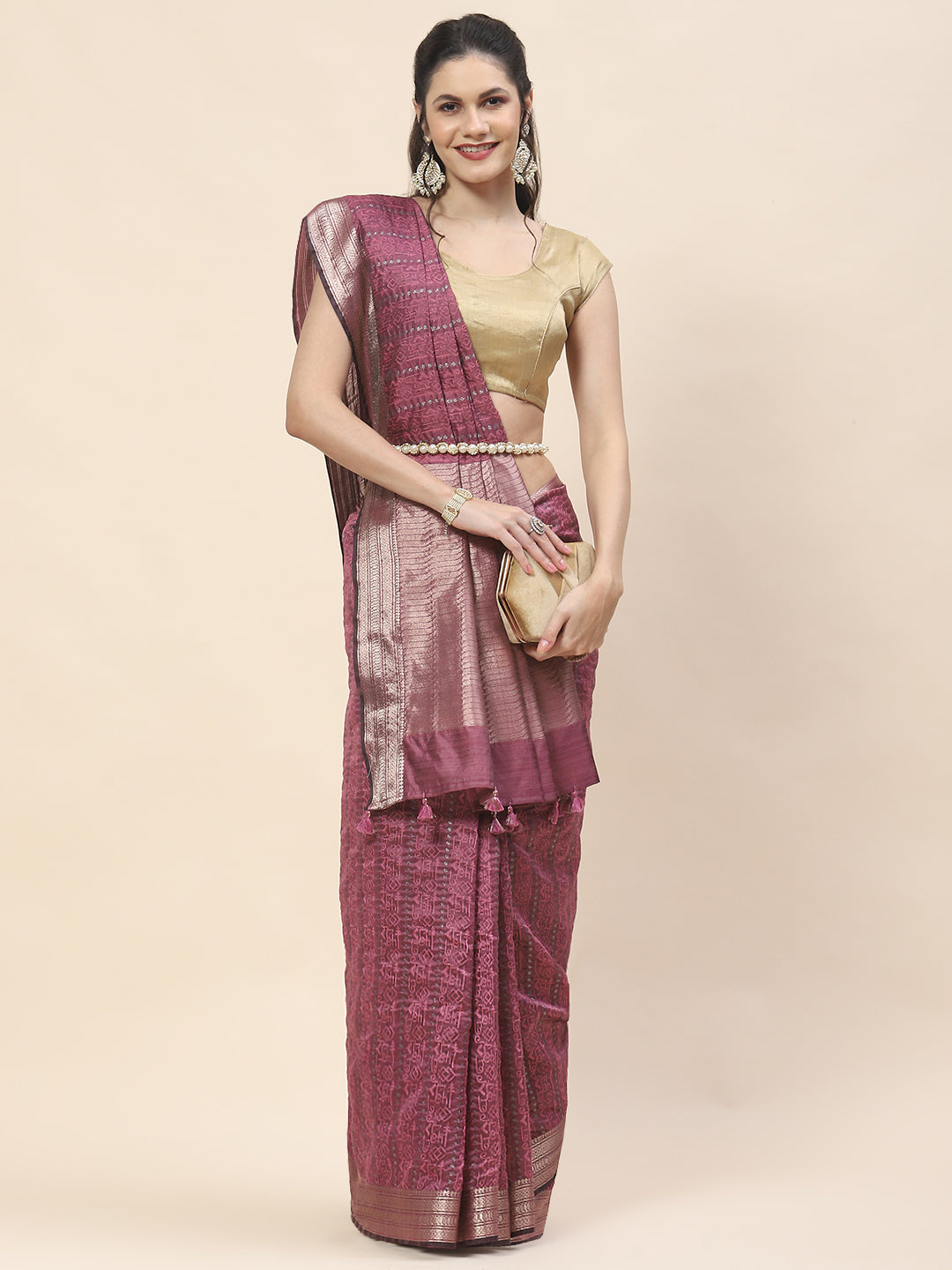 Zari Border Woven Art Tussar Saree