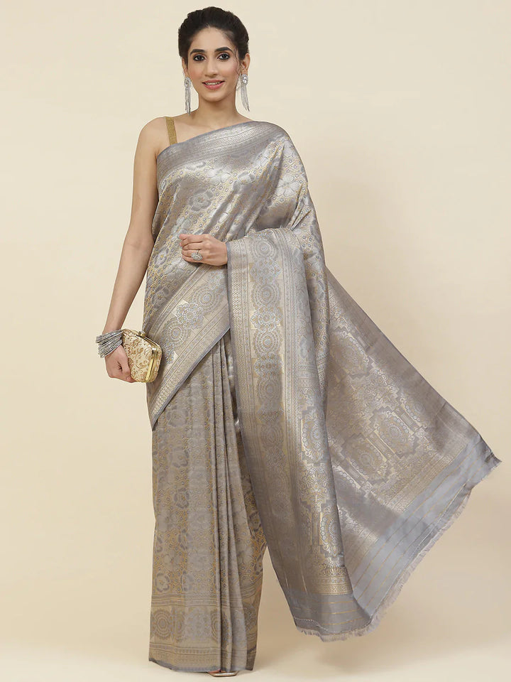 Zari Jaal Handloom Woven Saree