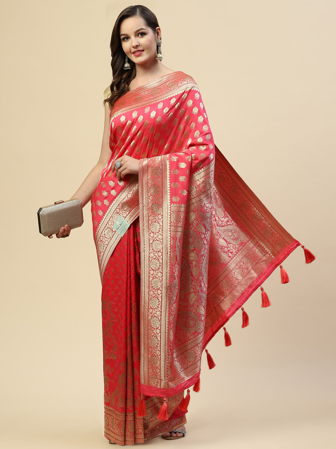 Stone Jaal Banarasi Woven Saree
