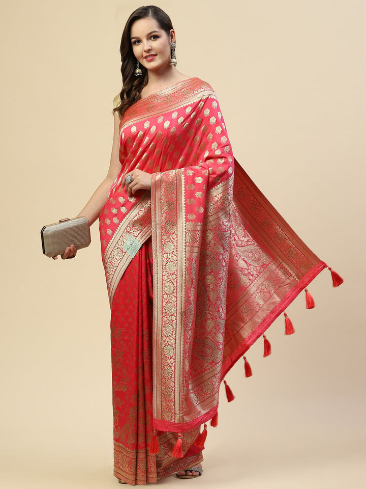Stone Jaal Banarasi Woven Saree
