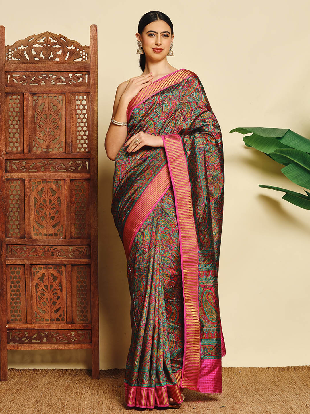 Paisley Printed Art Silk Saree