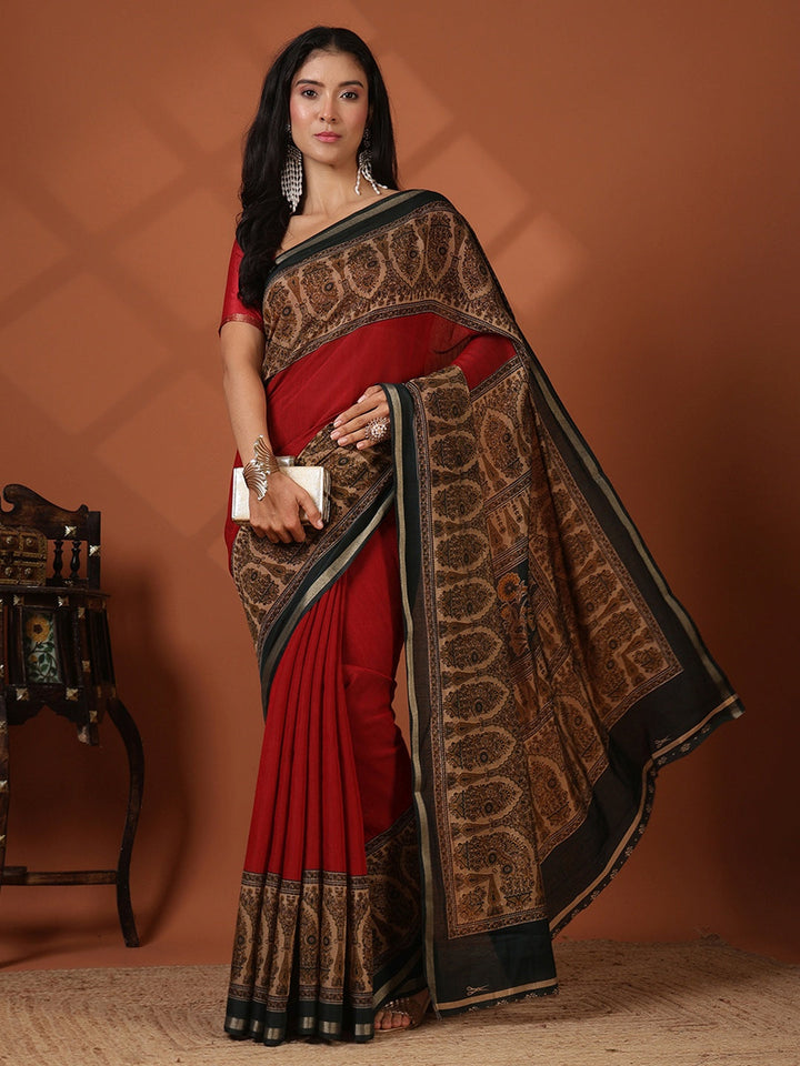 Digital Printed Art Silk Saree