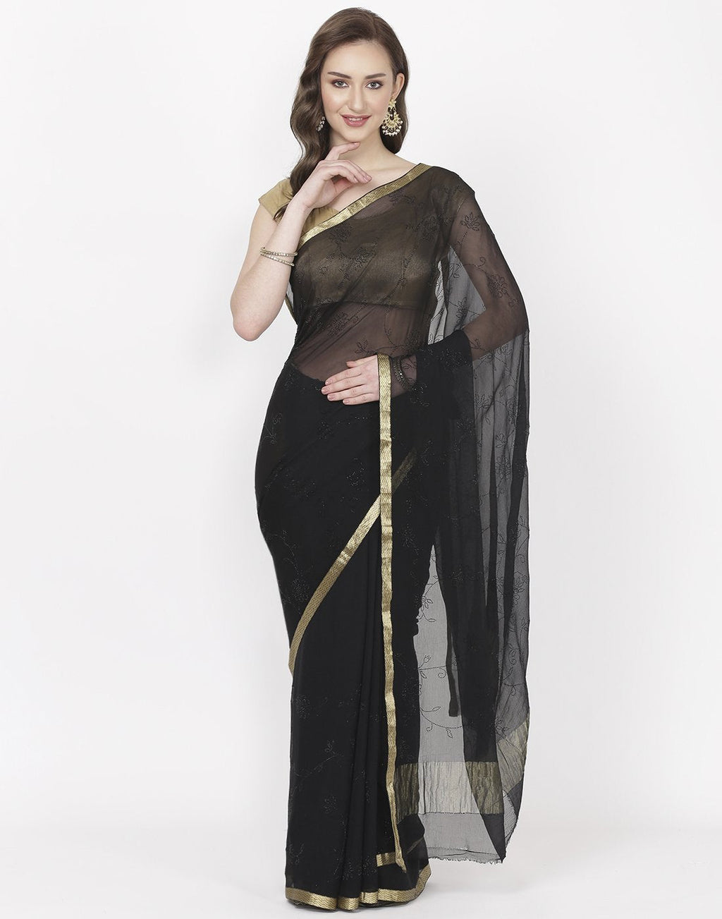 Black Chiffon Saree