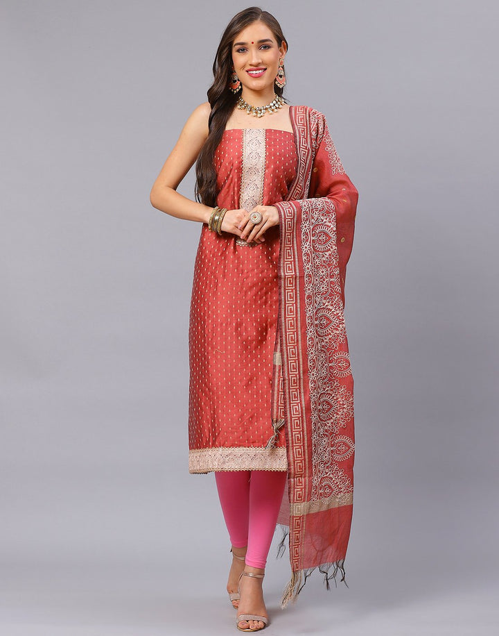 Chanderi Embroidered Suit Piece
