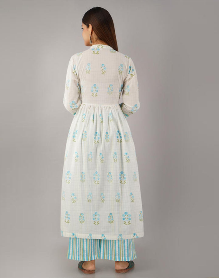 Printed Cotton Anarkali Kurti With Pant