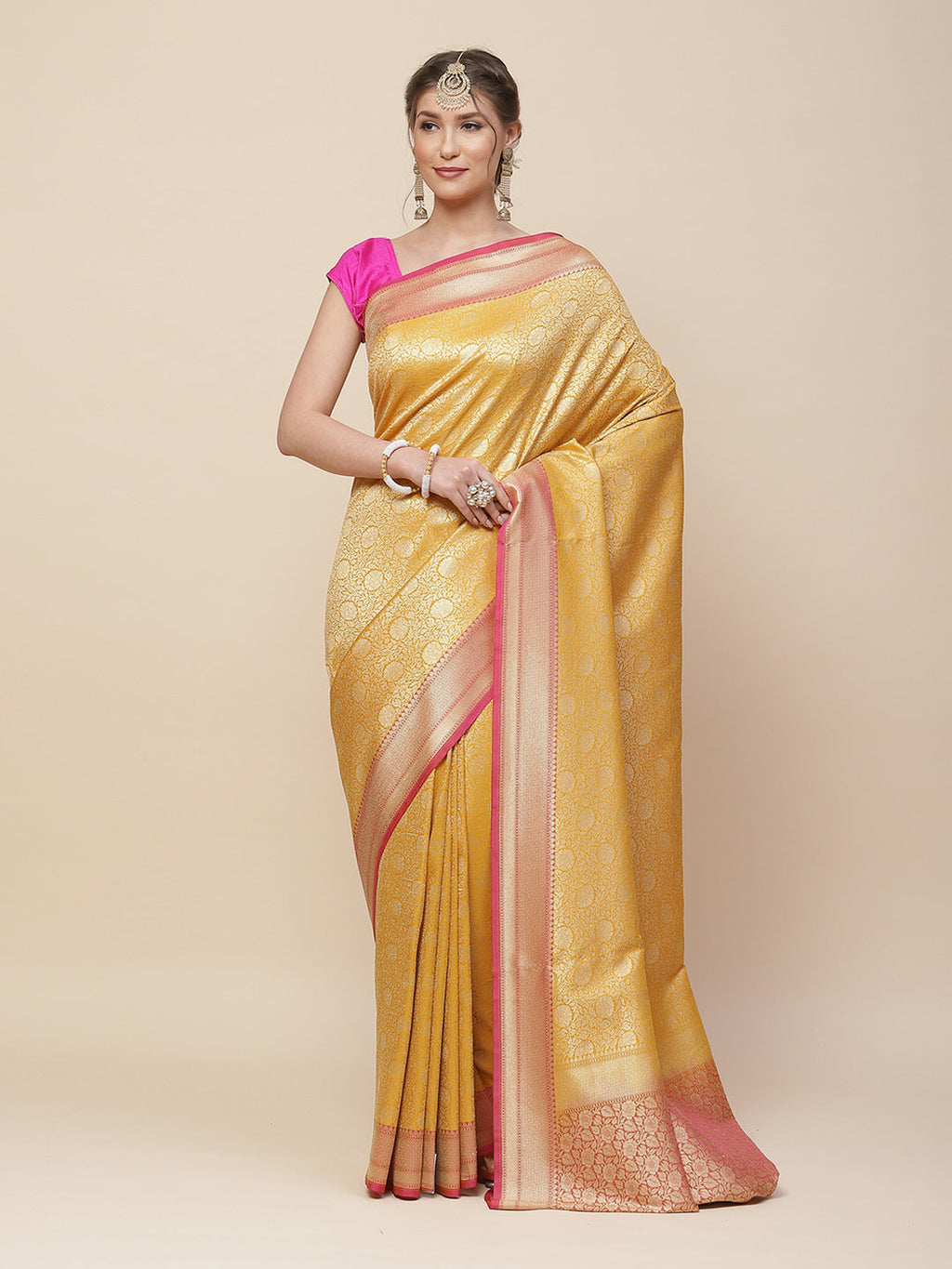 Zari Jaal Banarasi Woven Saree