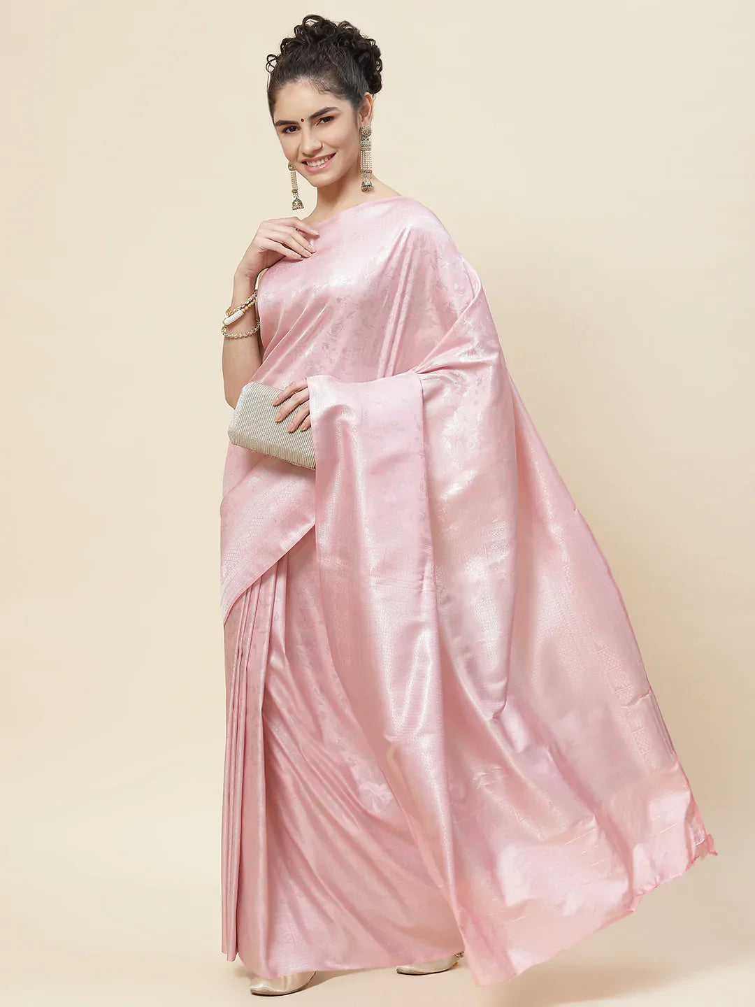 Floral Zari Jaal Handloom Woven Saree