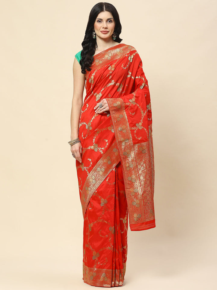 Zari Jaal Woven Art Silk Banarsi Saree