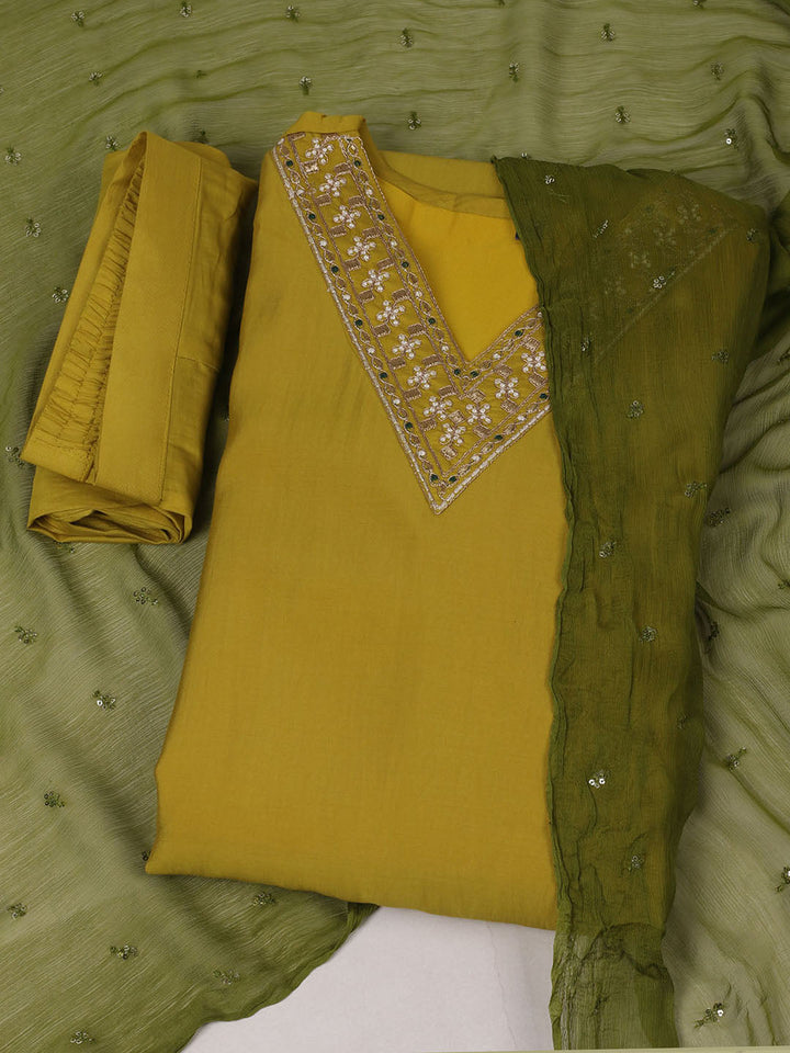 Embroidery Work Chanderi Kurta With Pant