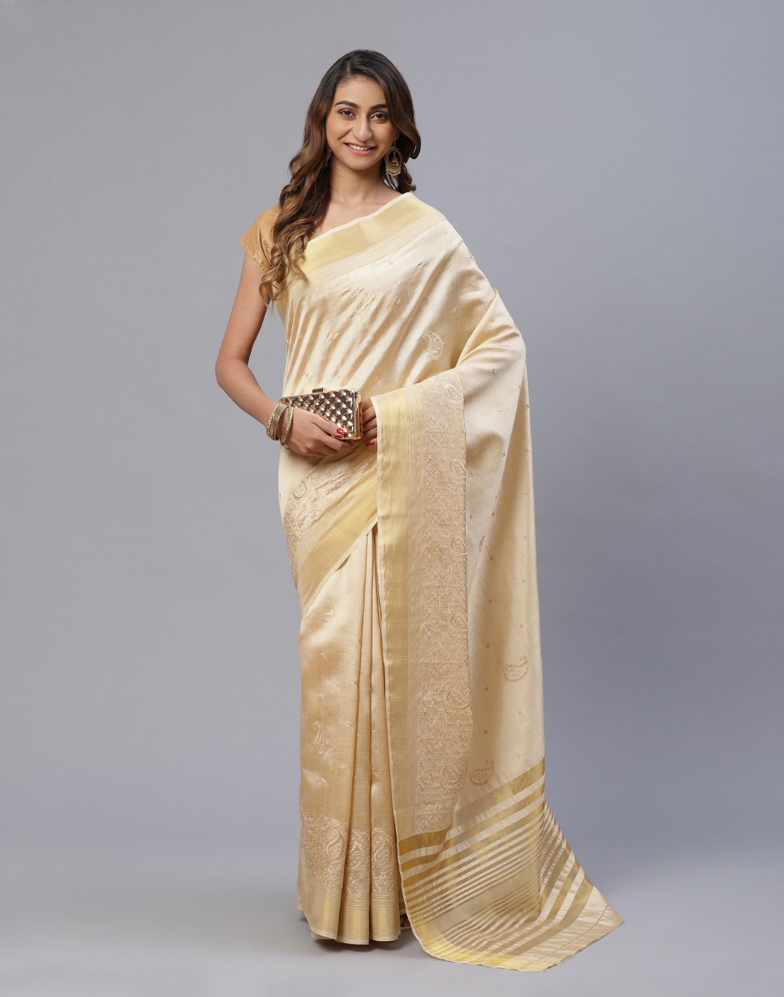 Woven Embroidered Art Handloom Saree