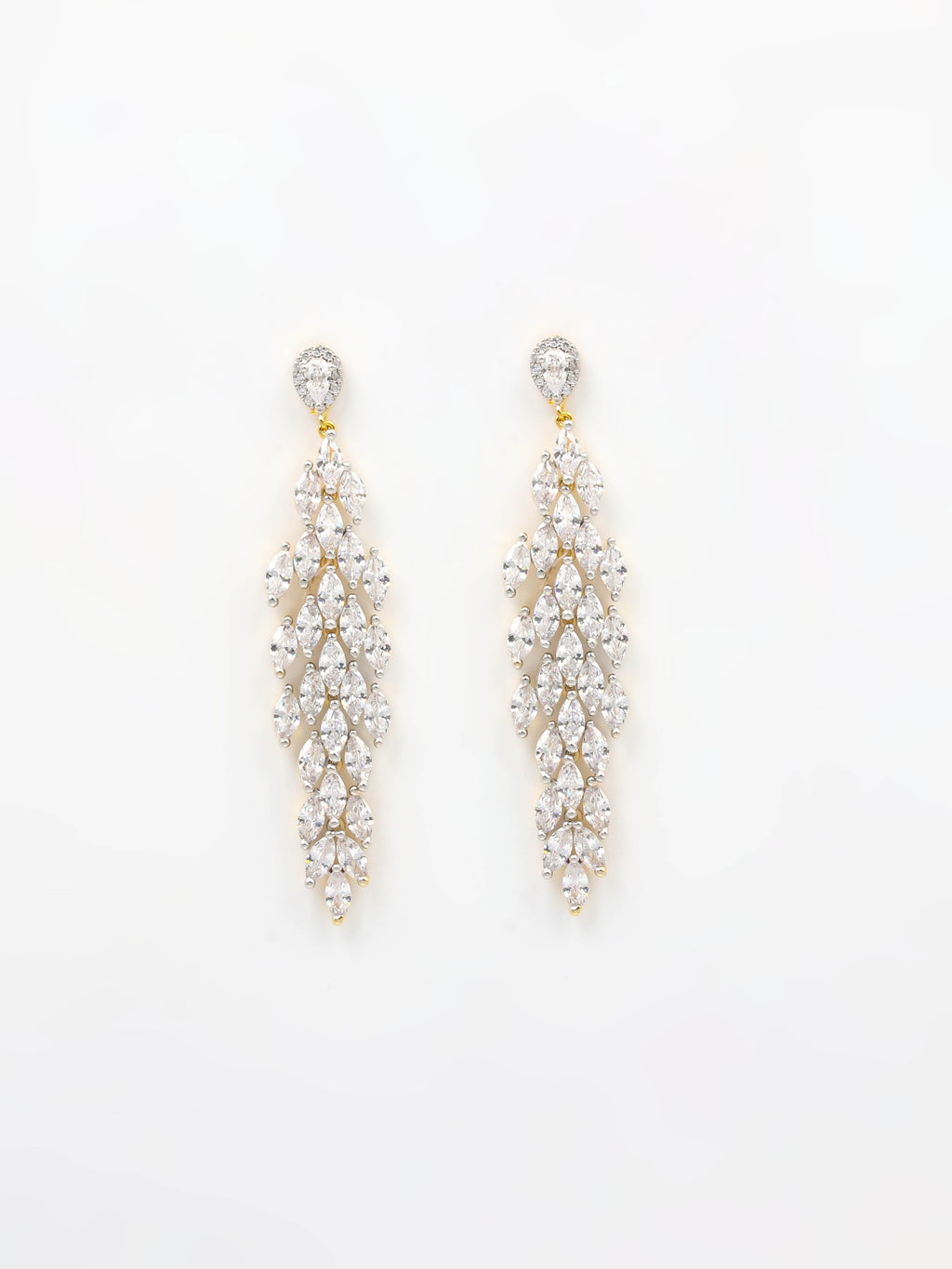 Gold & White Drop & Dangler Earrings