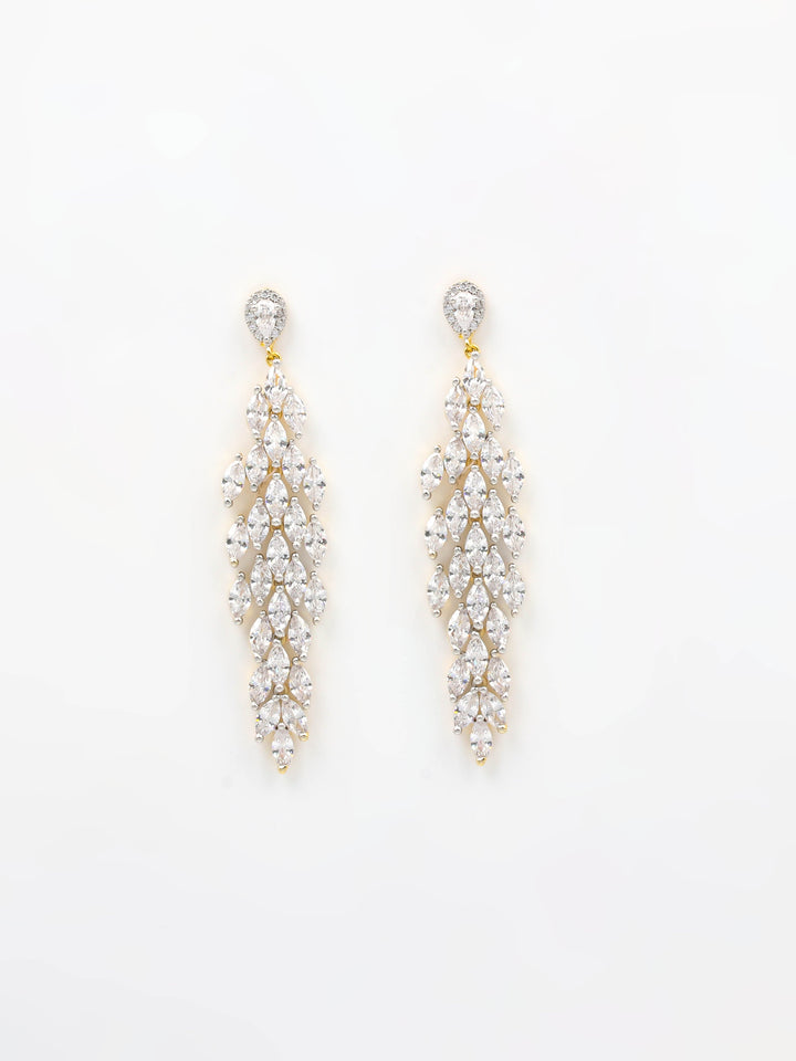 Gold &amp; White Drop &amp; Dangler Earrings