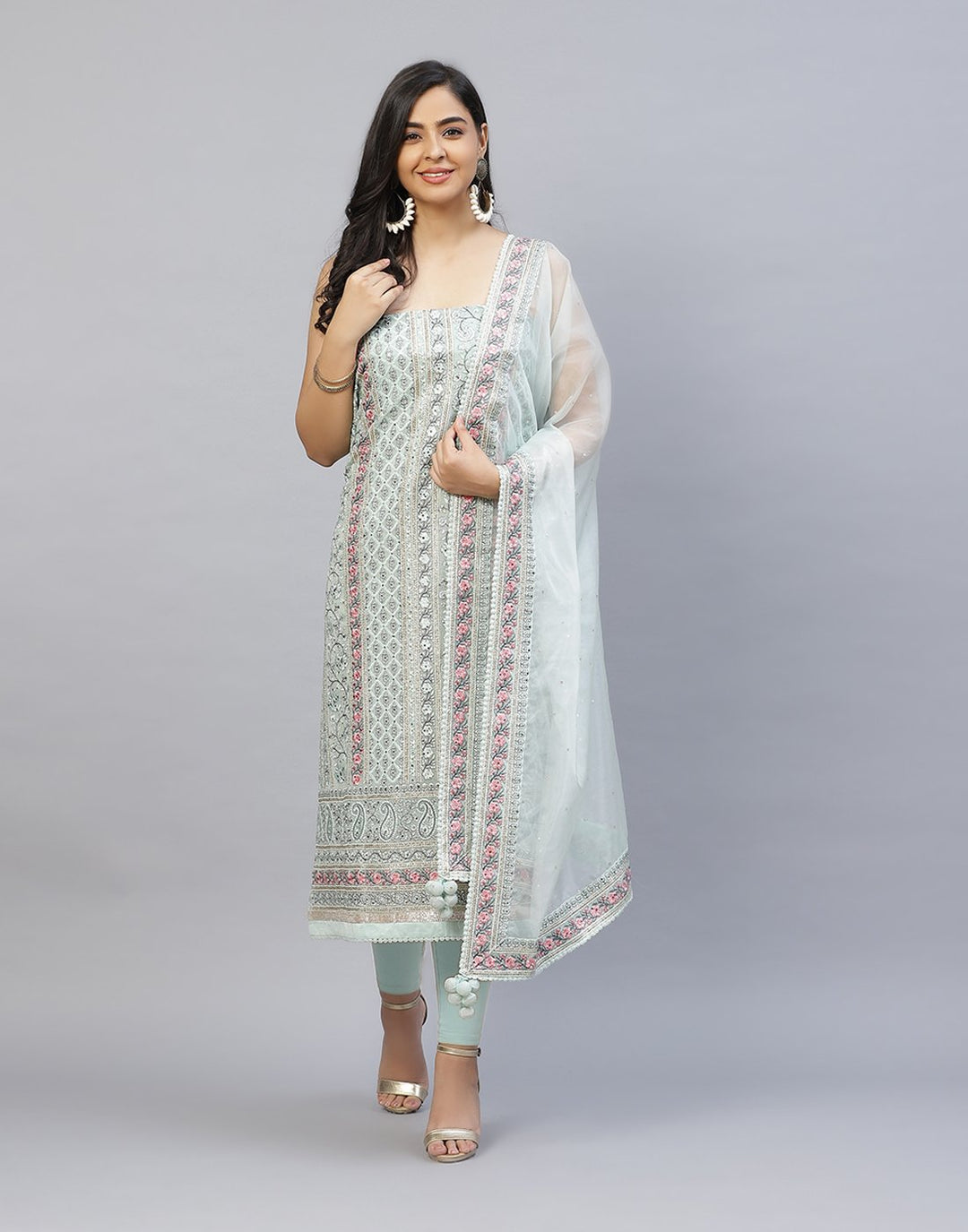 Embroidered Art Georgette Suit Piece