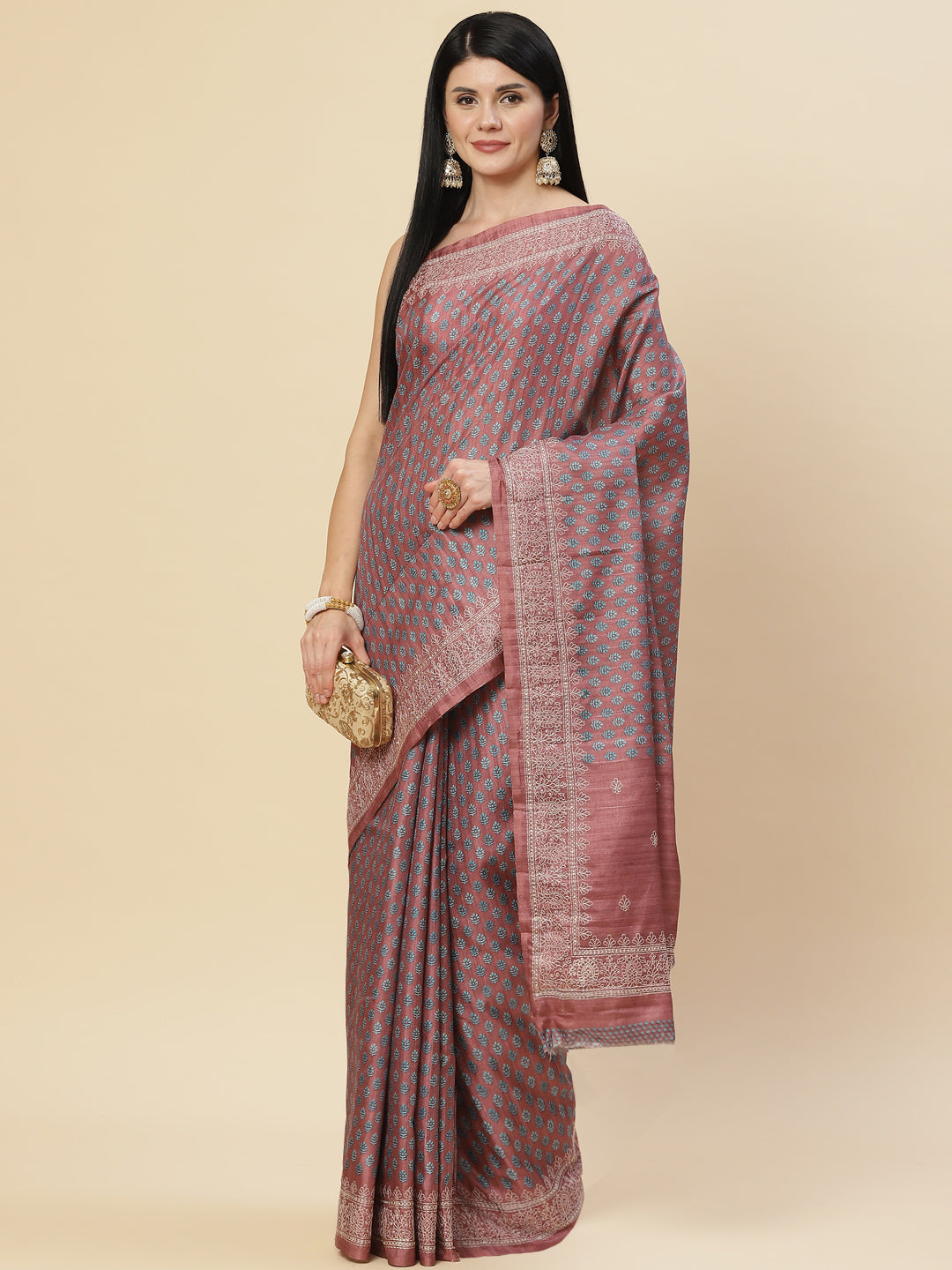 Digital Printed Tussar Saree