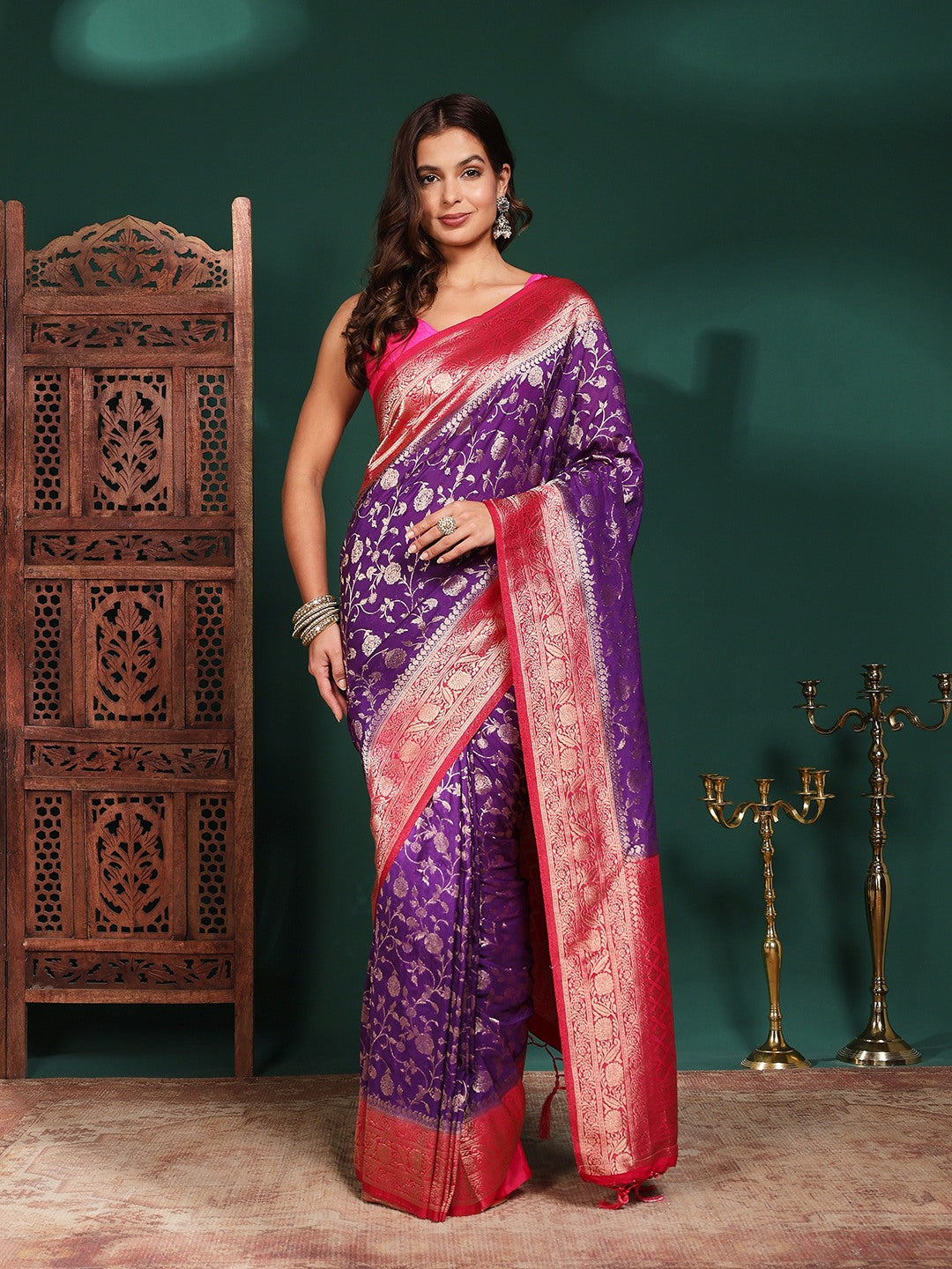 Plain Crepe Saree