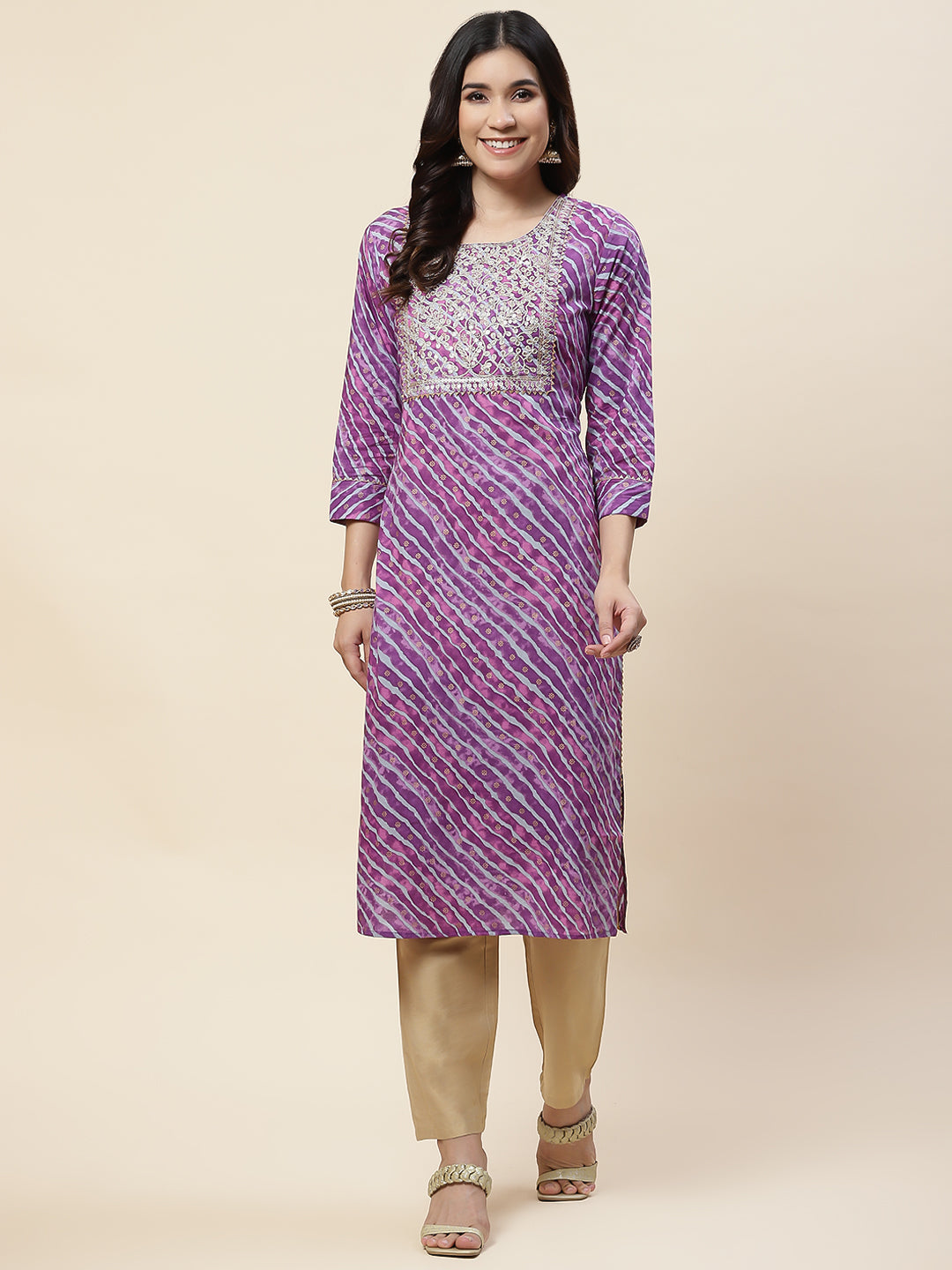 Leheriya Printed Cotton Kurta