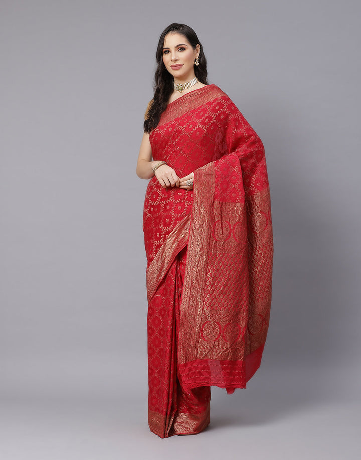 Zari Jaal Crepe Saree