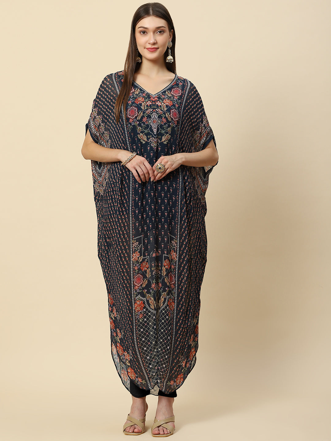 Digital Printed Georgette Kaftan Kurta