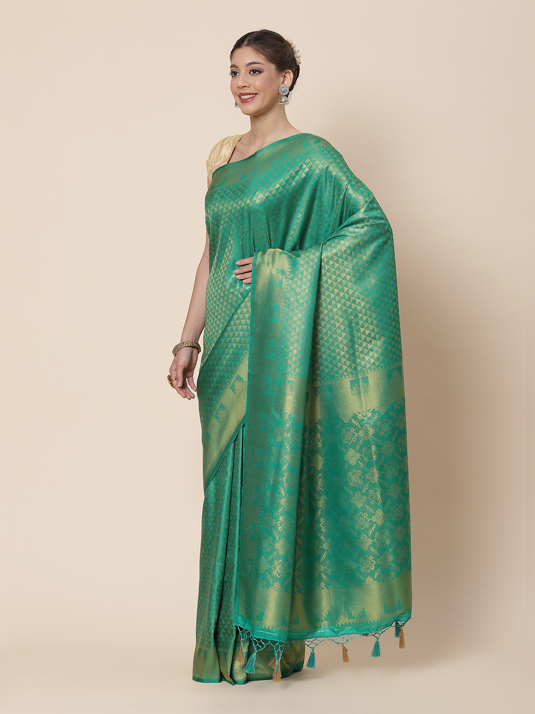 rocade Zari Jaal Art Handloom Woven Saree