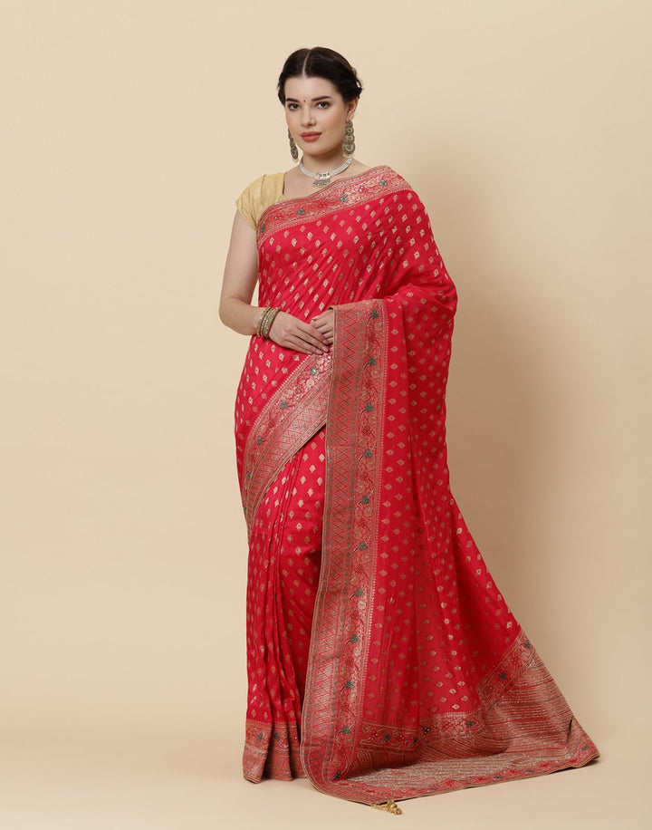 Cutdana Embroidered Banarasi Woven Saree