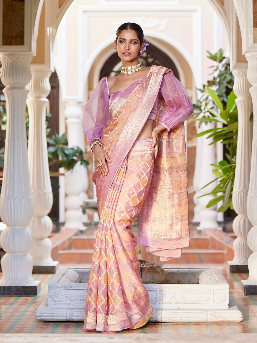 Tissue Georgette Plain Saree