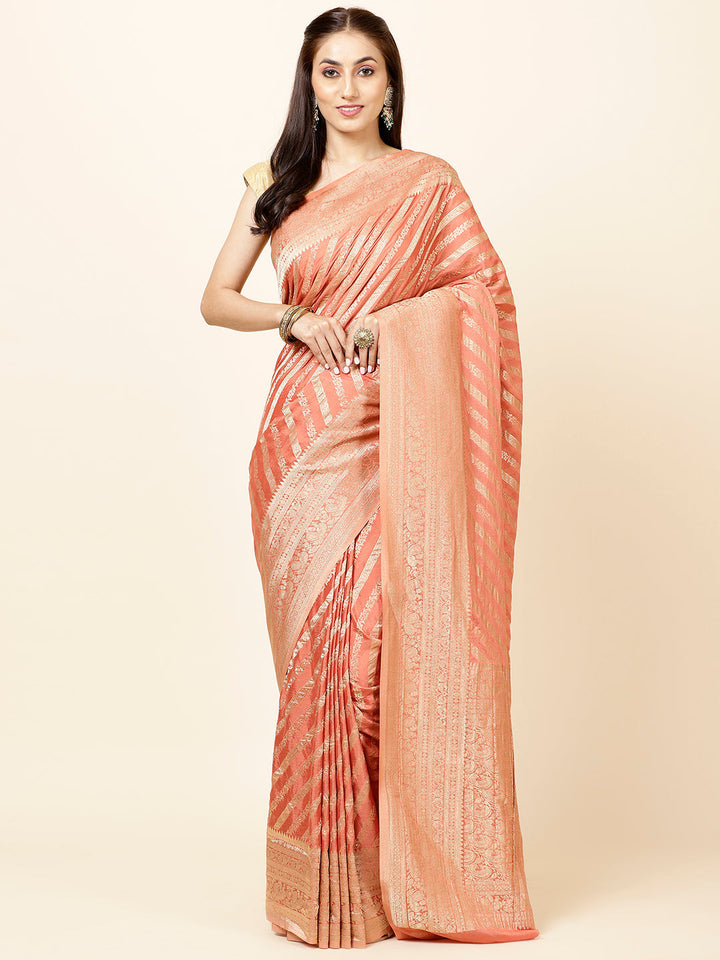 Zari Jaal Plain Georgette Saree