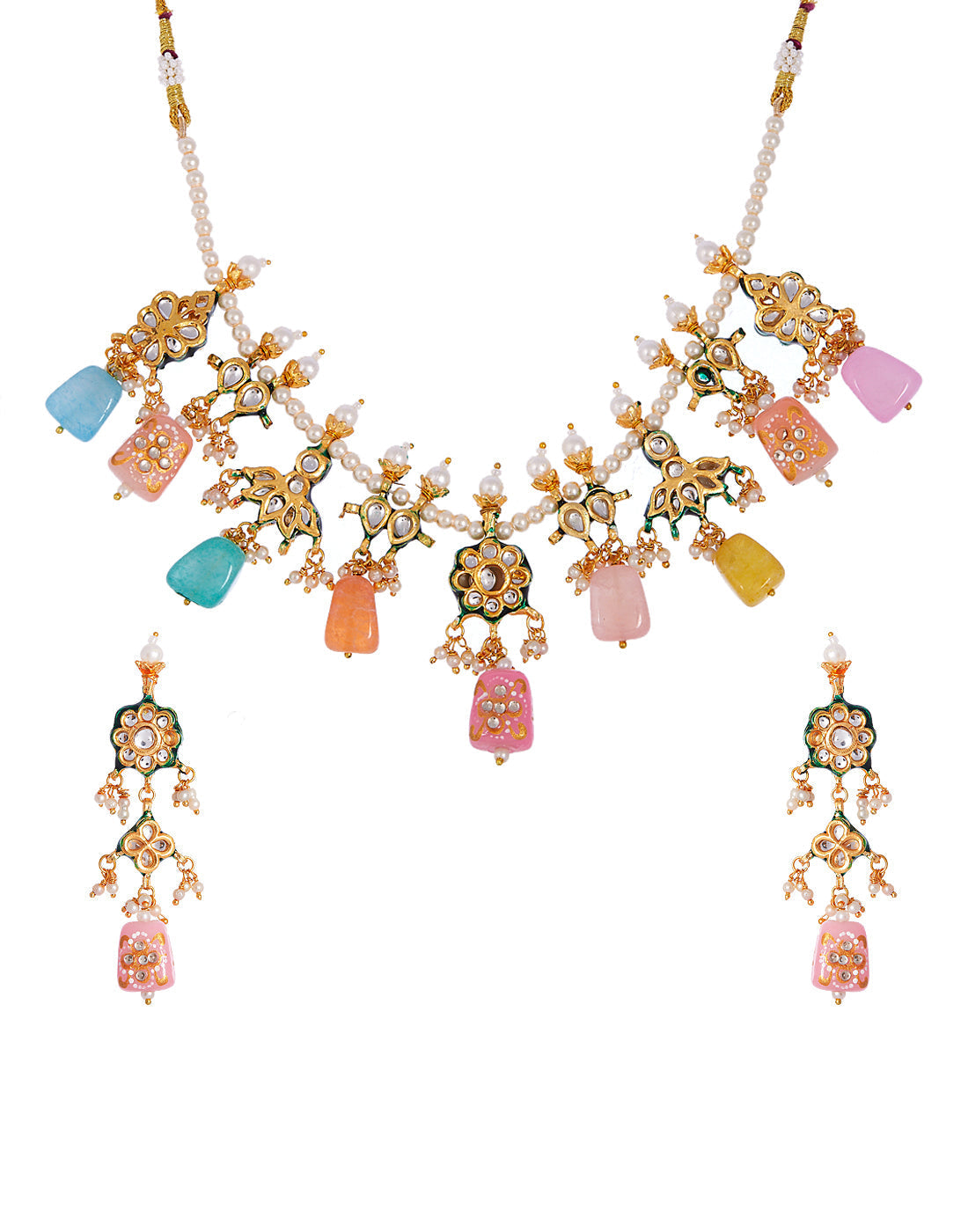 Gold Plated Necklace With Earrings