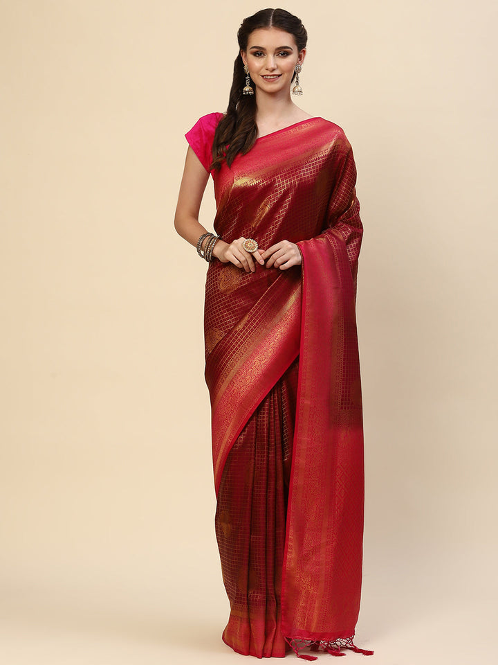 Zari Jaal Handloom Woven Saree