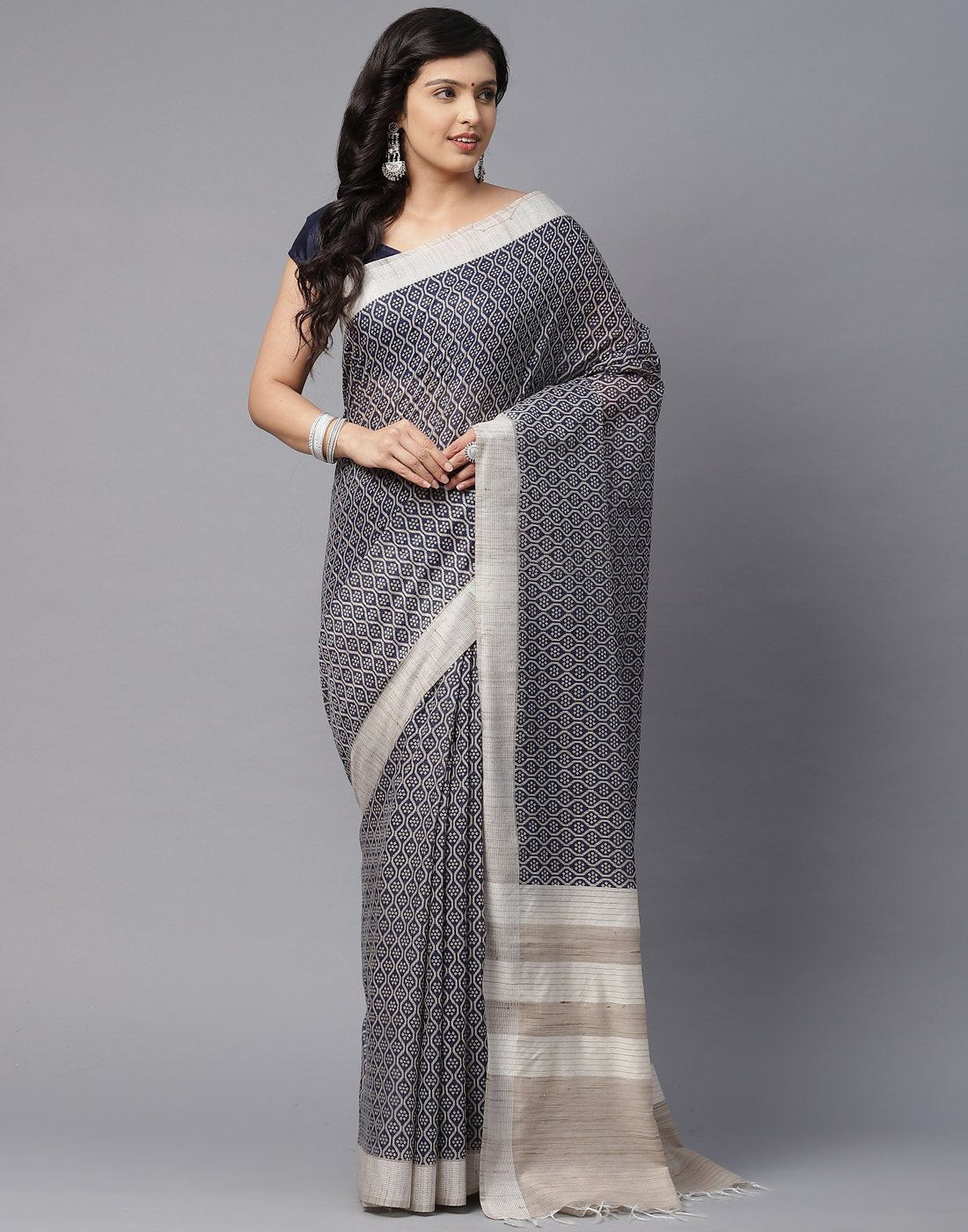 Abstract Cotton Print Saree