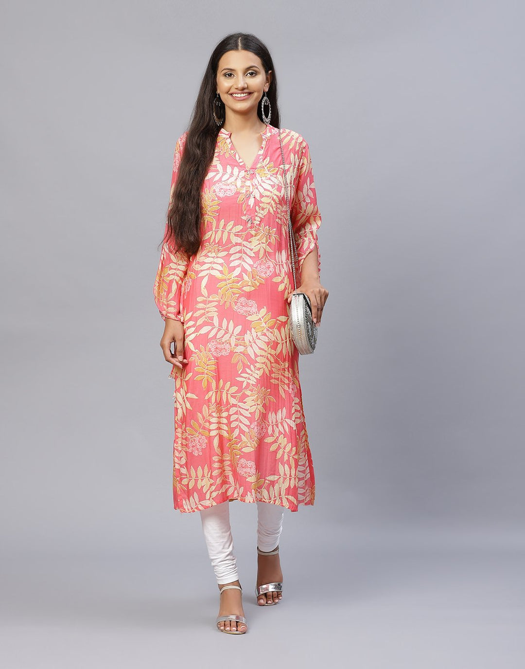 Floral Print Cotton Muslin Kurti