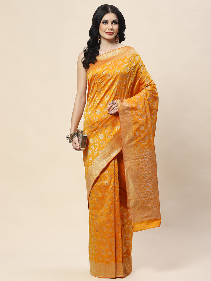 Zari Jaal Woven Art Silk Banarsi Saree