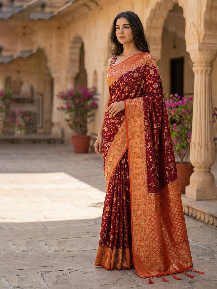 Plain Crepe Saree