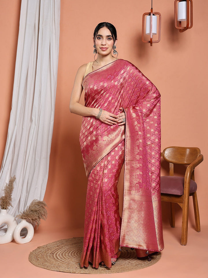 Woven Design Satin Saree