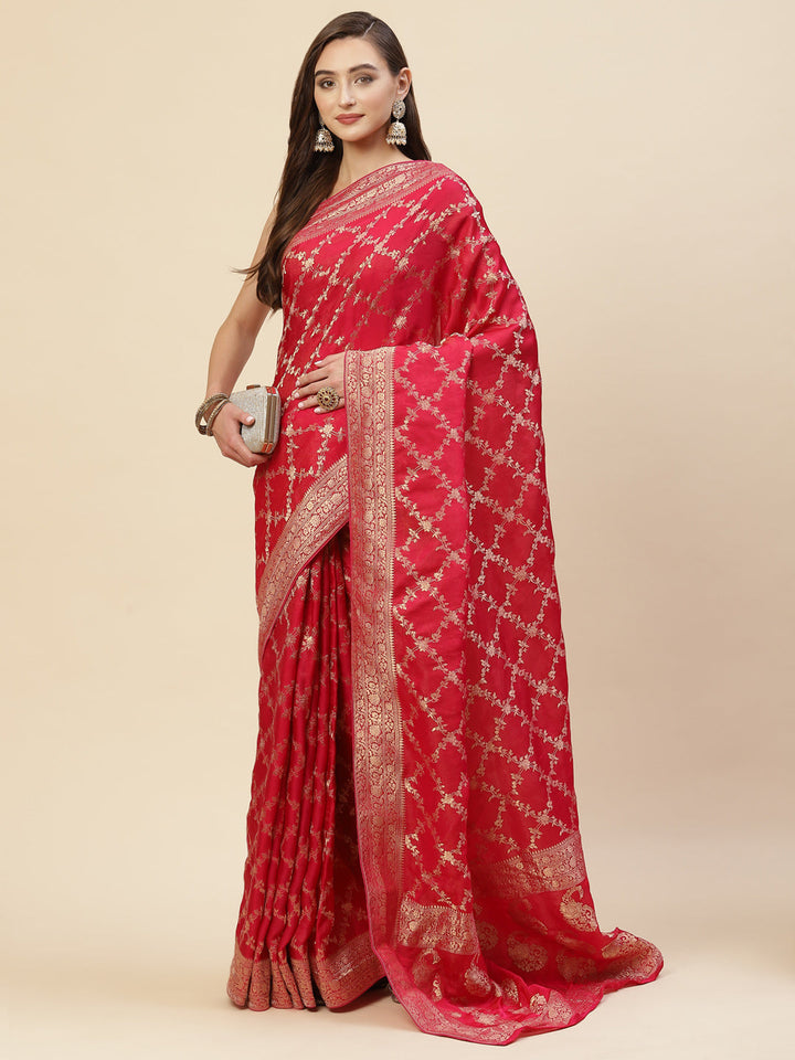 Zari Jaal Organza Woven Saree