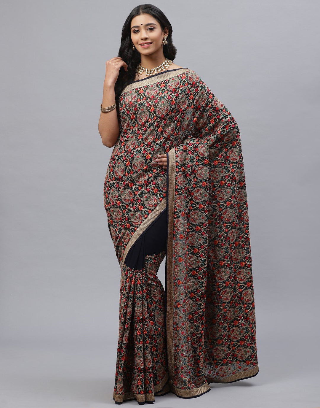 Georgette Embroidery Saree