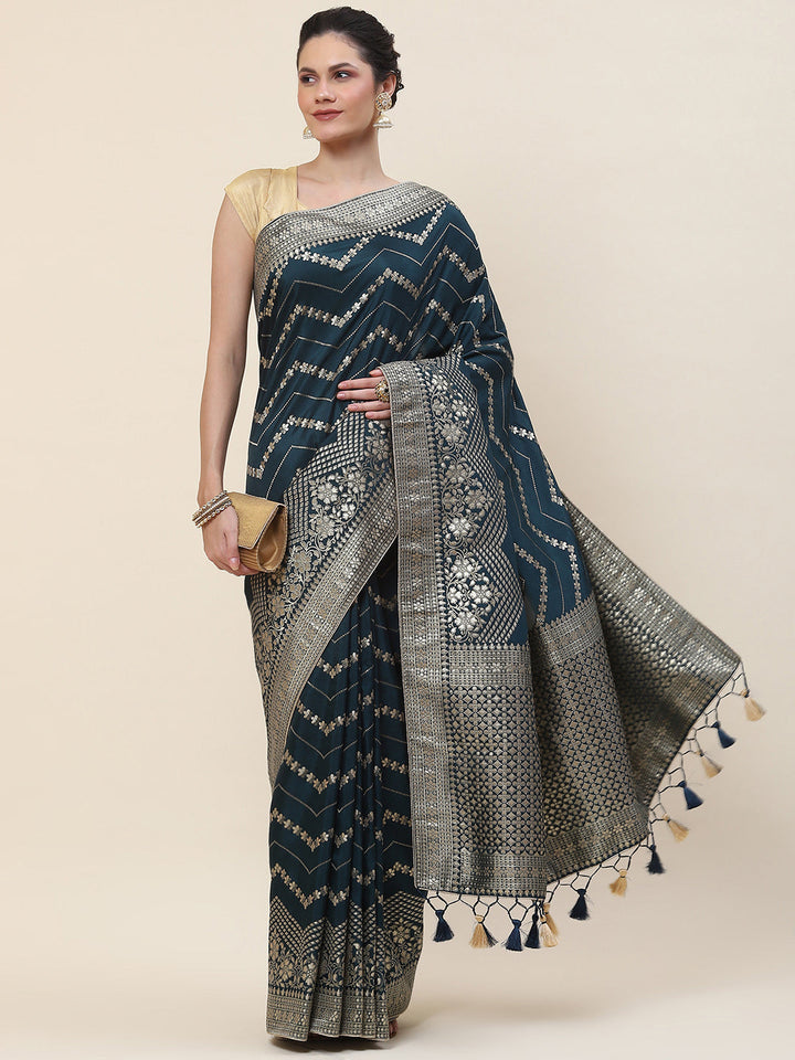 Zari Jaal Woven Dola Handloom Saree