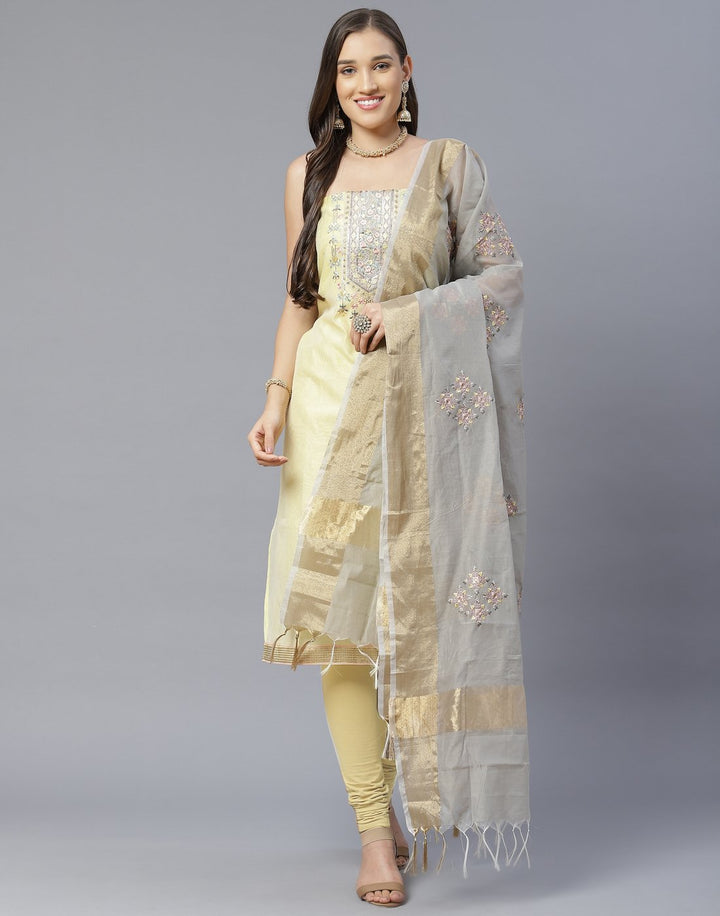 Chanderi Embroidered Suit Piece