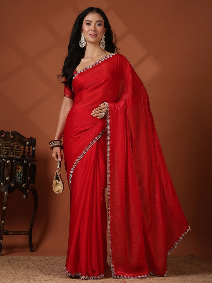Embroidered Organza Saree
