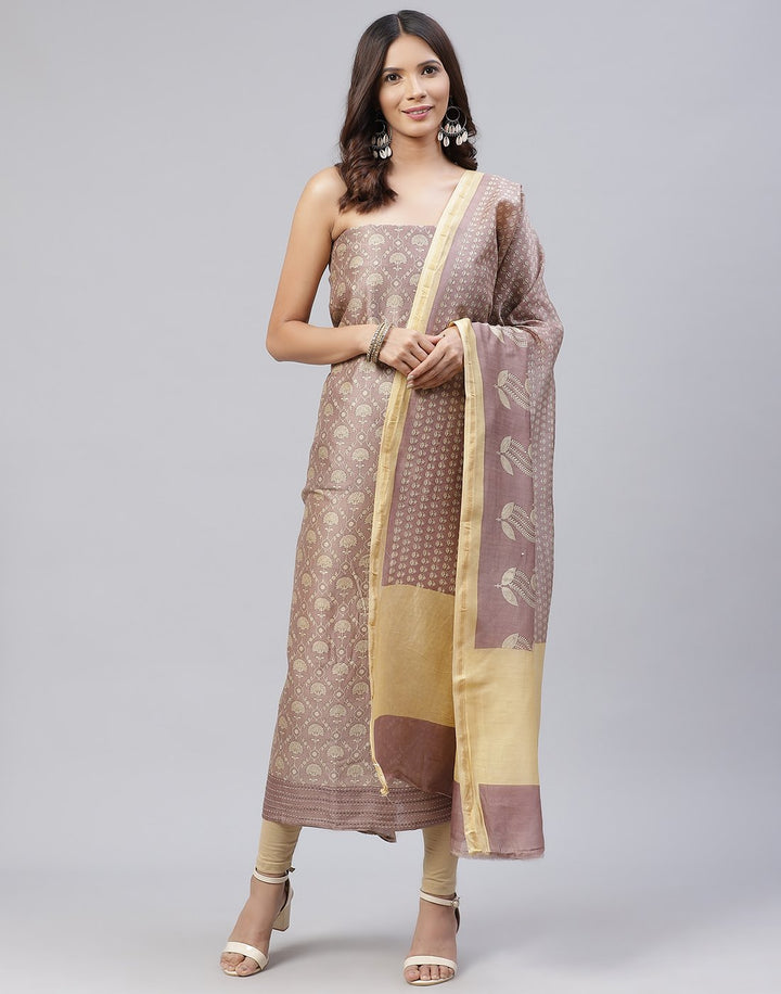 Printed Chanderi Suit Piece